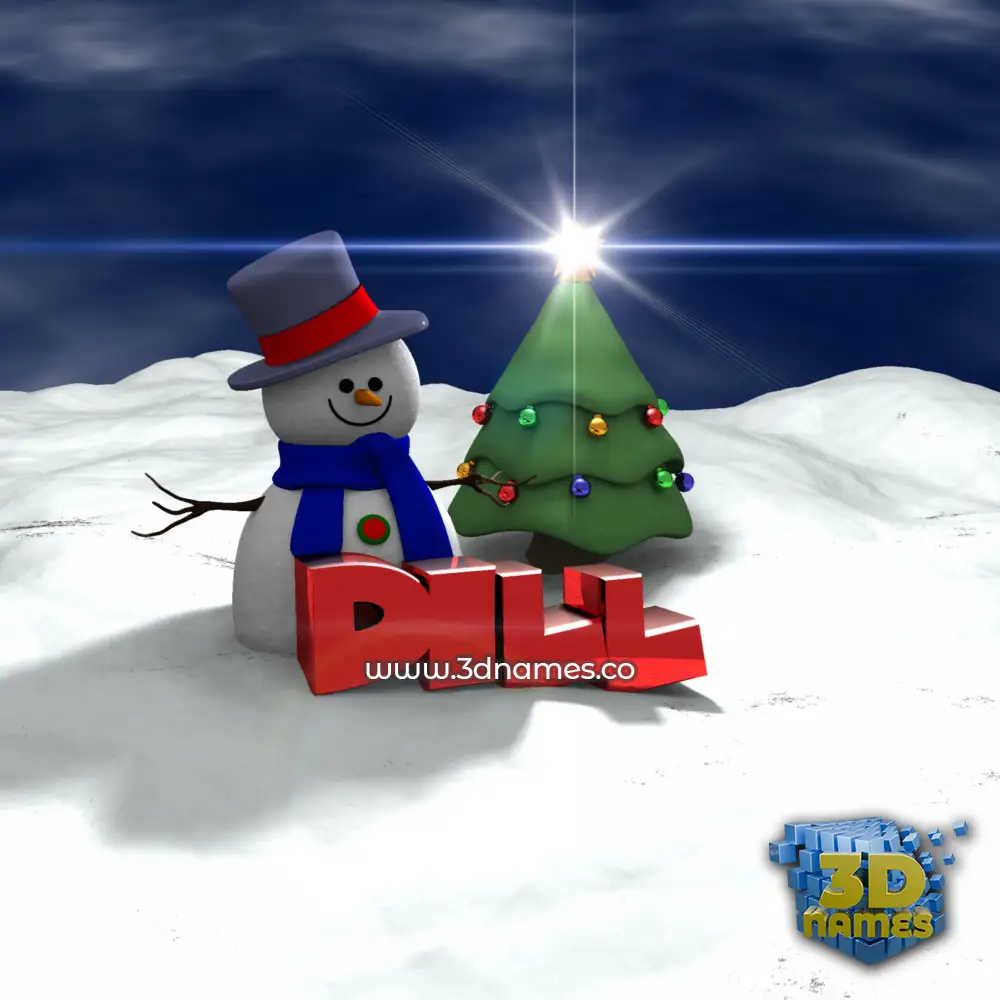dill in Happy Xmas style - 3D name wallpaper