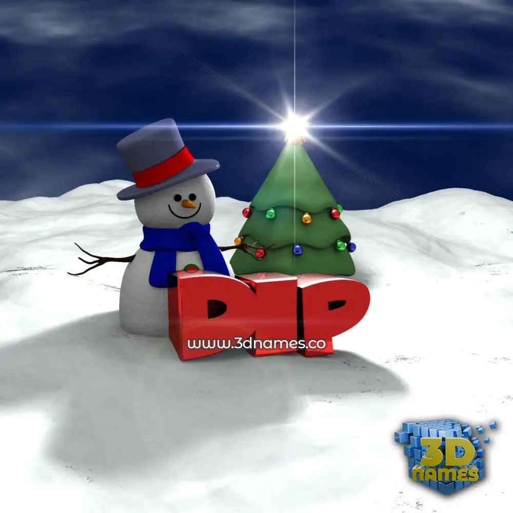 dip in Happy Xmas style - 3D name wallpaper