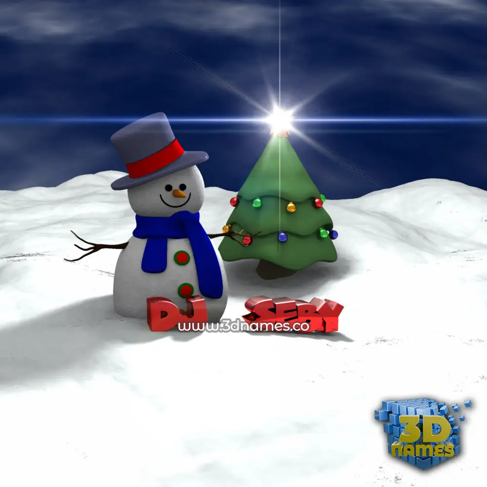 dj   seby in Happy Xmas style - 3D name wallpaper