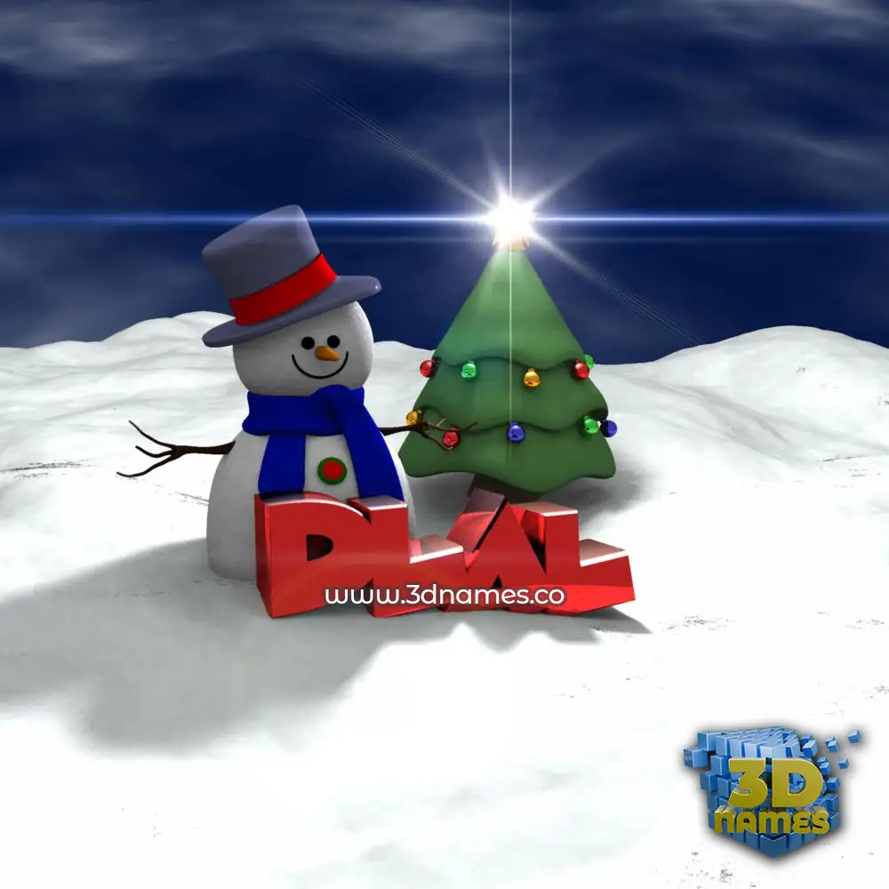 dlal in Happy Xmas style - 3D name wallpaper