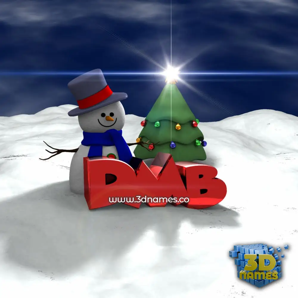 dmb in Happy Xmas style - 3D name wallpaper