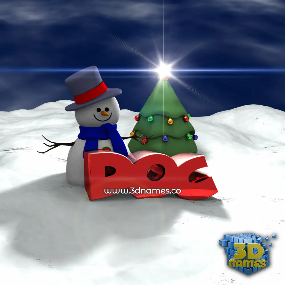 doc in Happy Xmas style - 3D name wallpaper