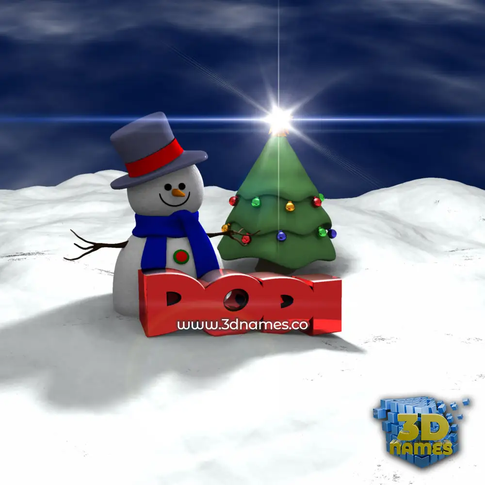 dodi in Happy Xmas style - 3D name wallpaper