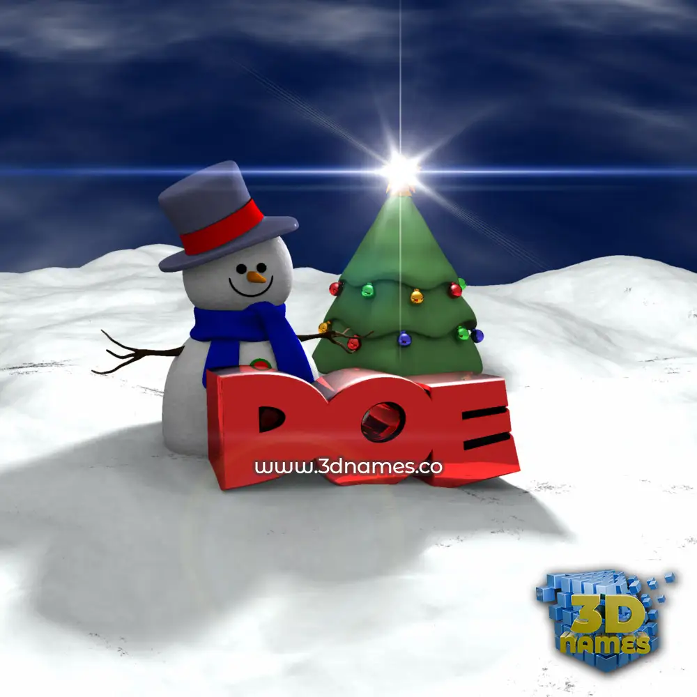 doe in Happy Xmas style - 3D name wallpaper