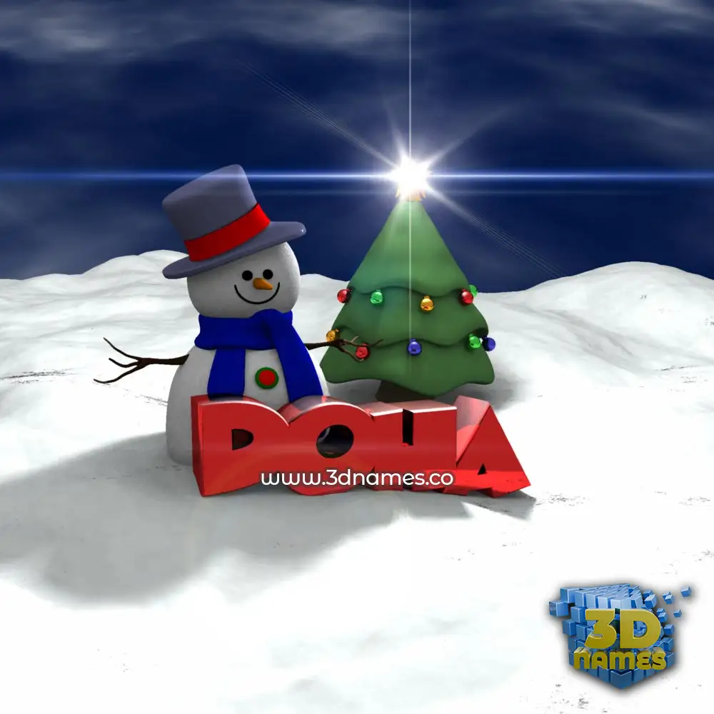 doha in Happy Xmas style - 3D name wallpaper