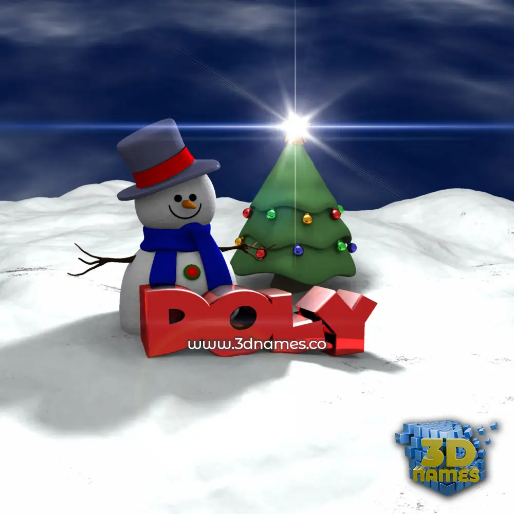 doly in Happy Xmas style - 3D name wallpaper