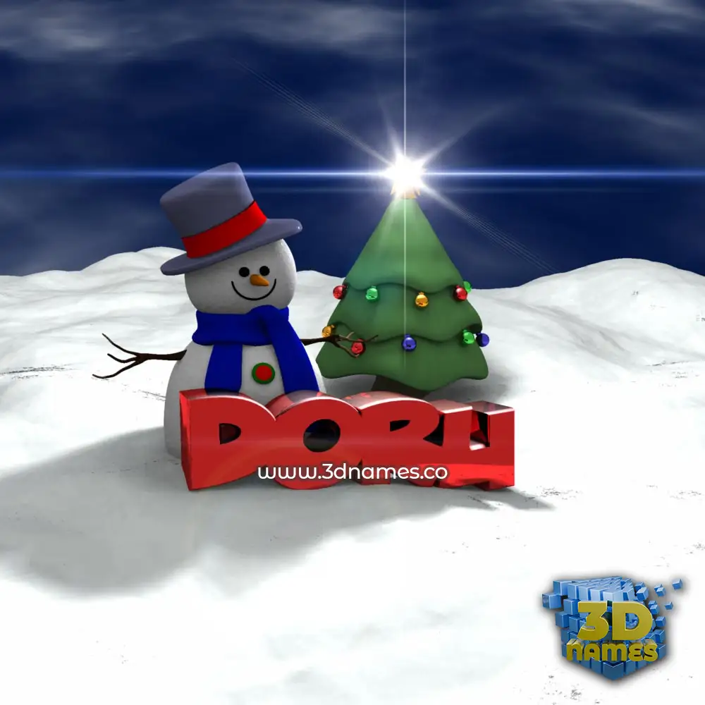 doru in Happy Xmas style - 3D name wallpaper