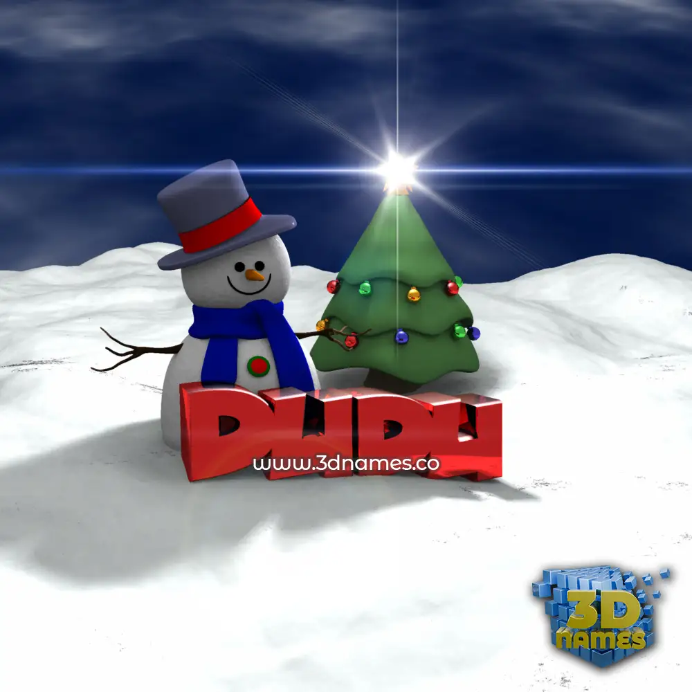 dudu in Happy Xmas style - 3D name wallpaper