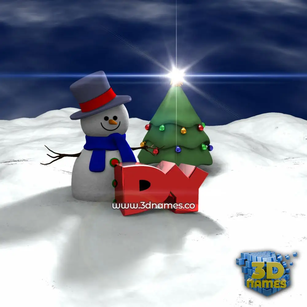 dy in Happy Xmas style - 3D name wallpaper