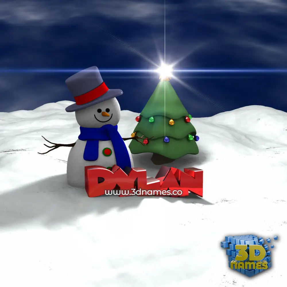 dylan in Happy Xmas style - 3D name wallpaper