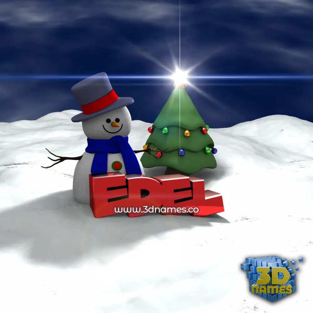 edel in Happy Xmas style - 3D name wallpaper