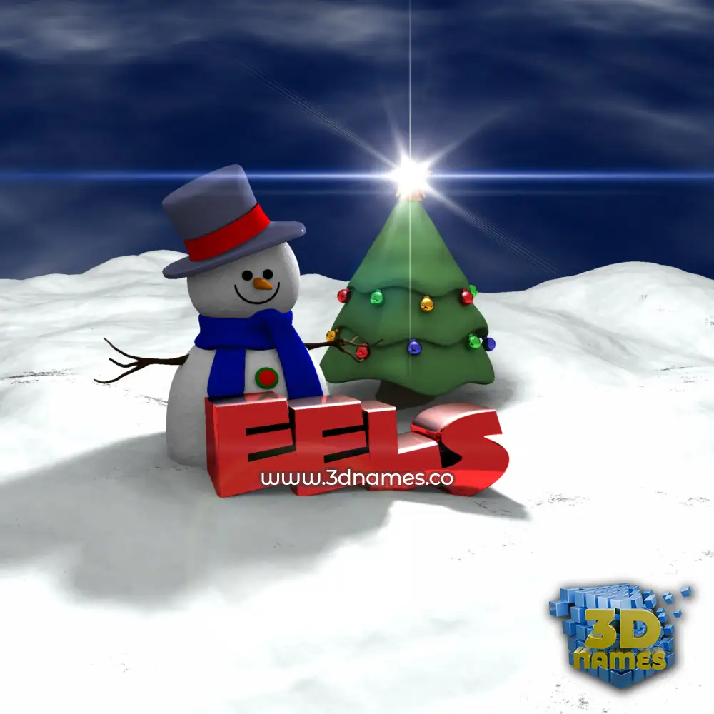 eels in Happy Xmas style - 3D name wallpaper