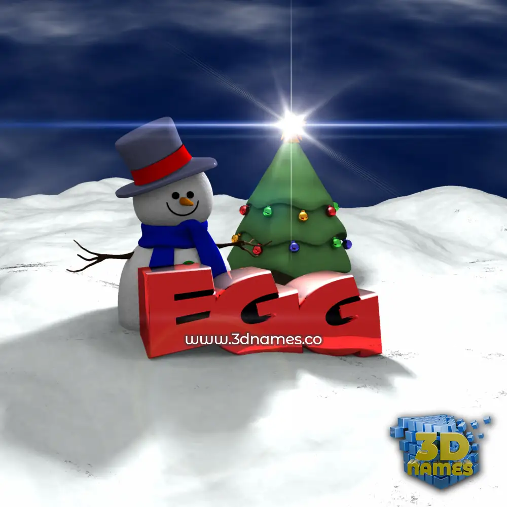 egg in Happy Xmas style - 3D name wallpaper