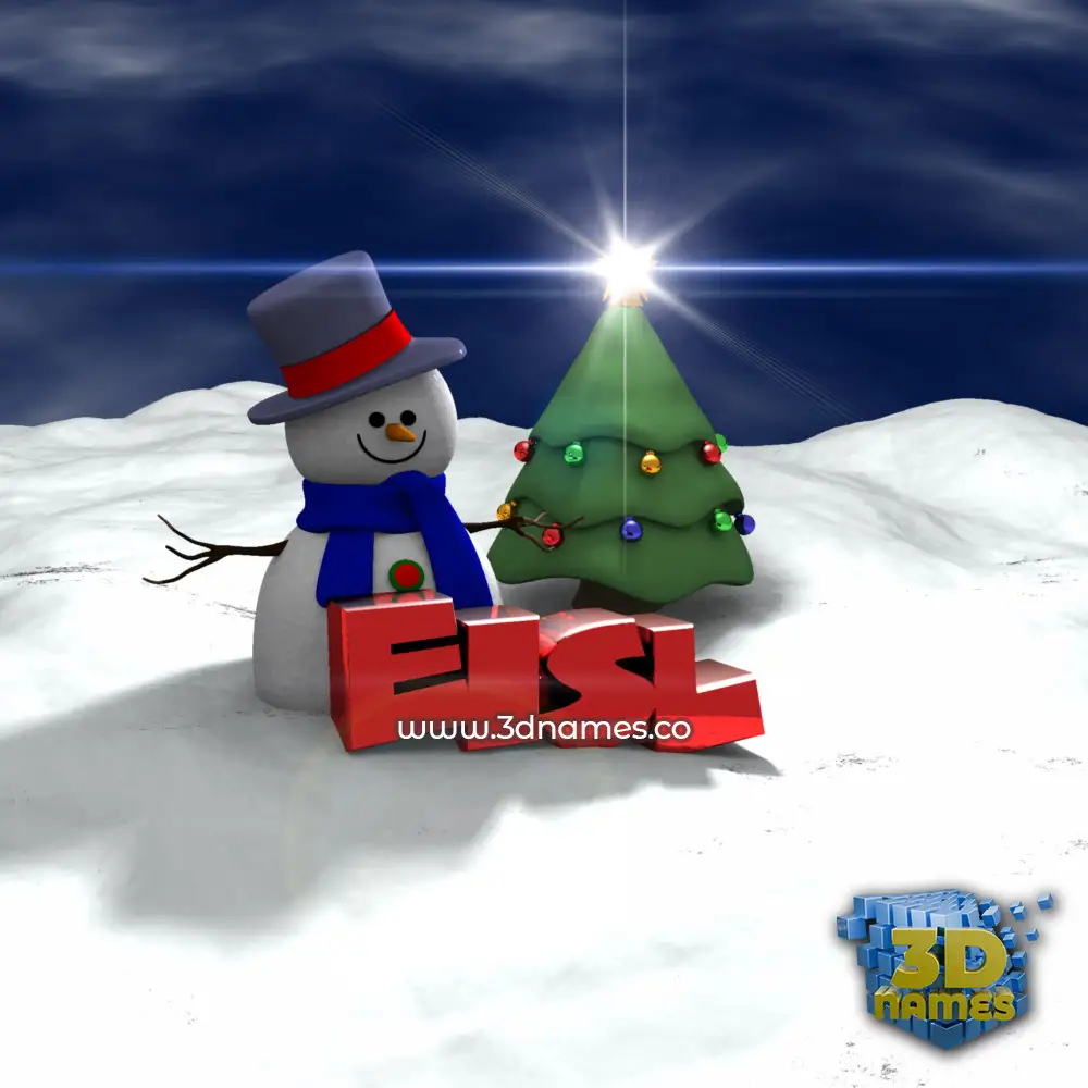 eisl in Happy Xmas style - 3D name wallpaper