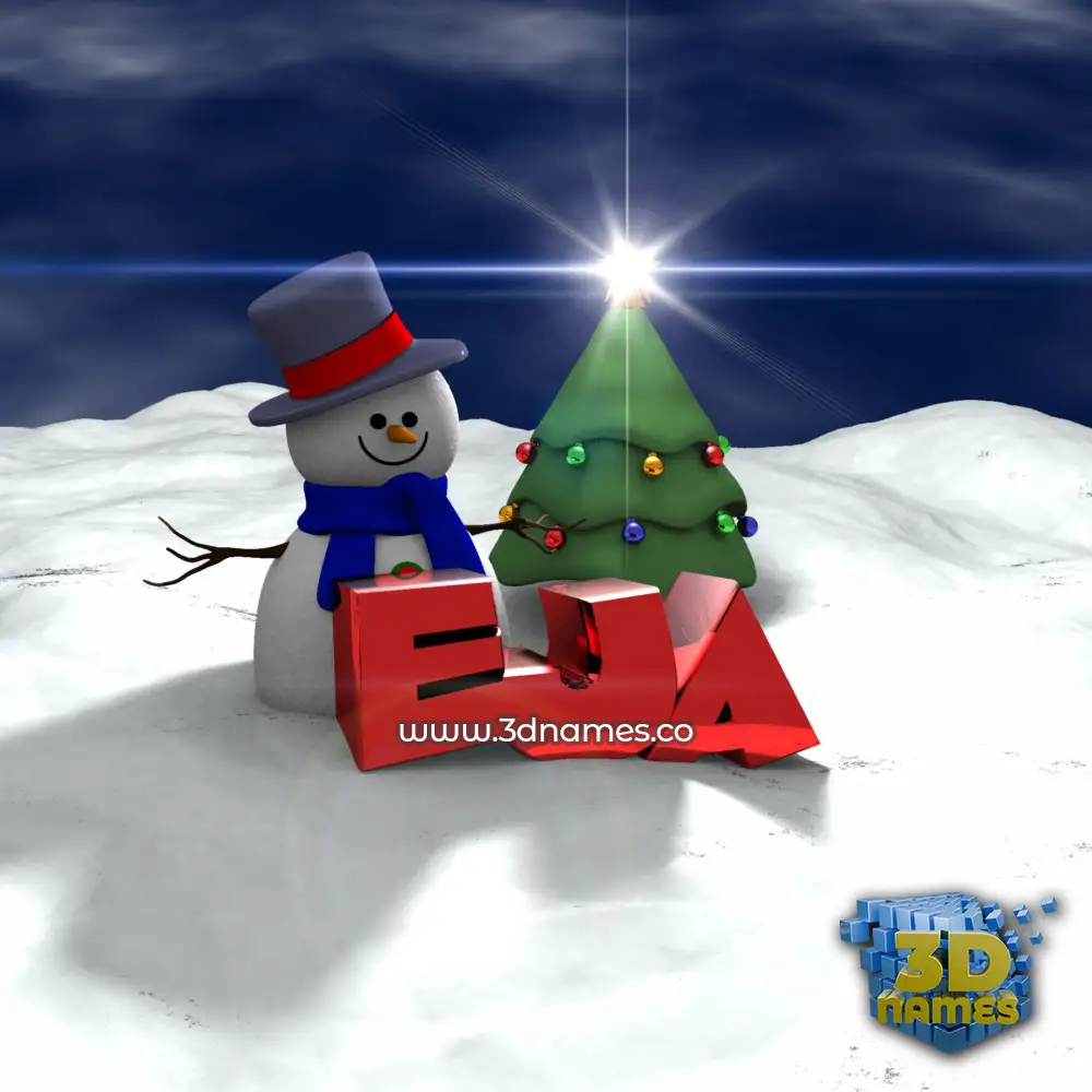 eja in Happy Xmas style - 3D name wallpaper