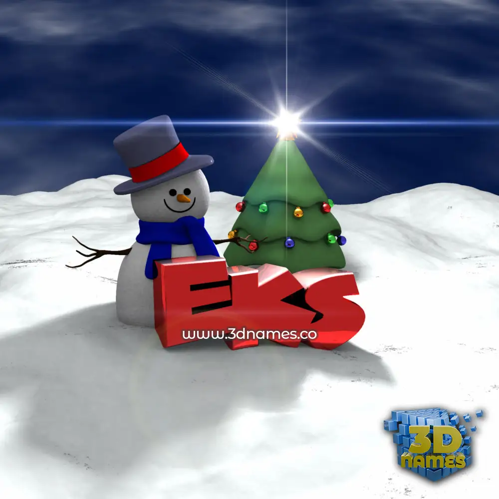 eks in Happy Xmas style - 3D name wallpaper