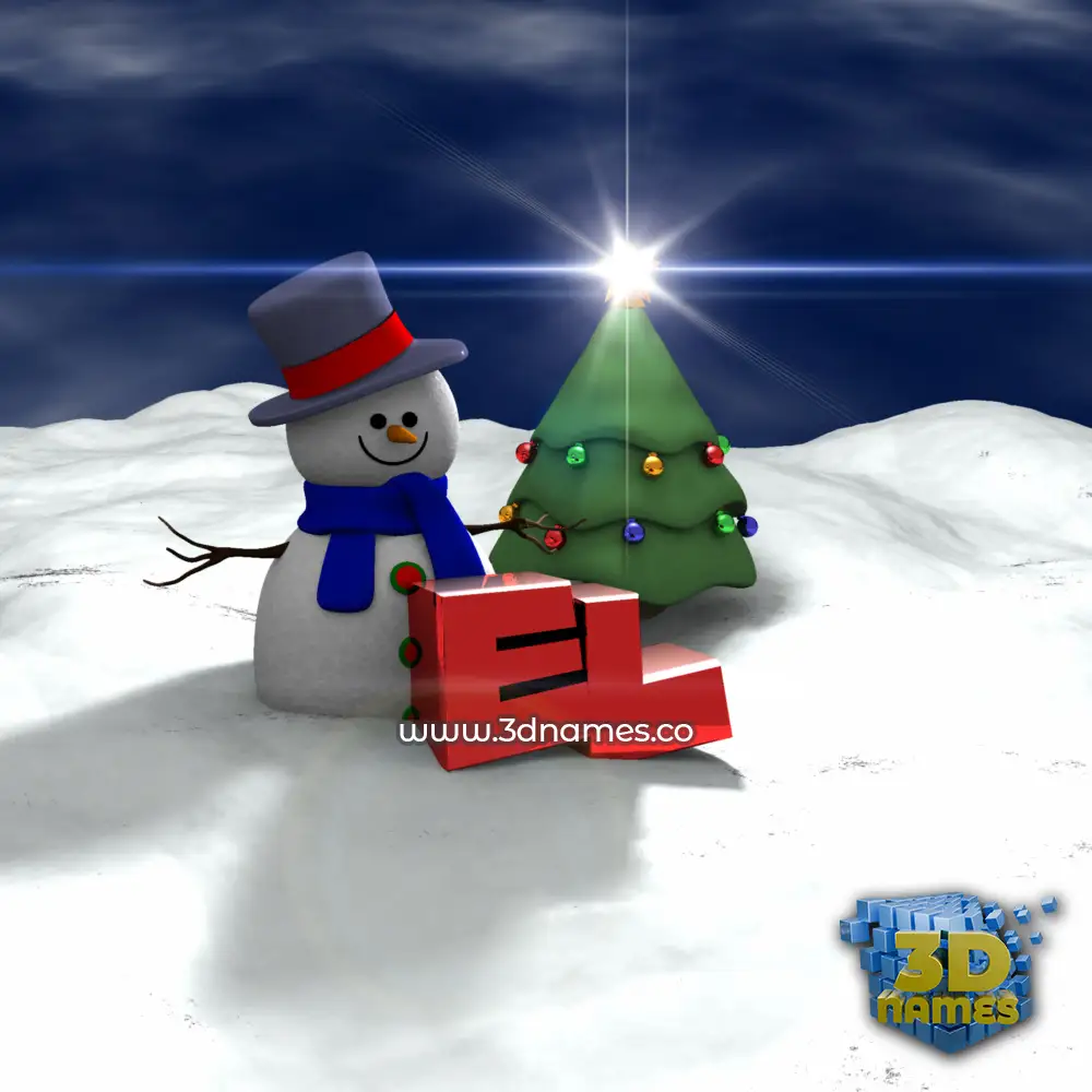 el in Happy Xmas style - 3D name wallpaper