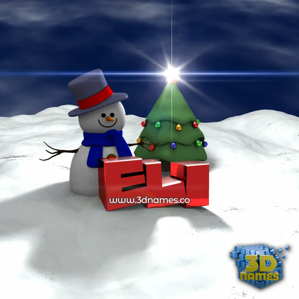 eli in Happy Xmas style - 3D name wallpaper