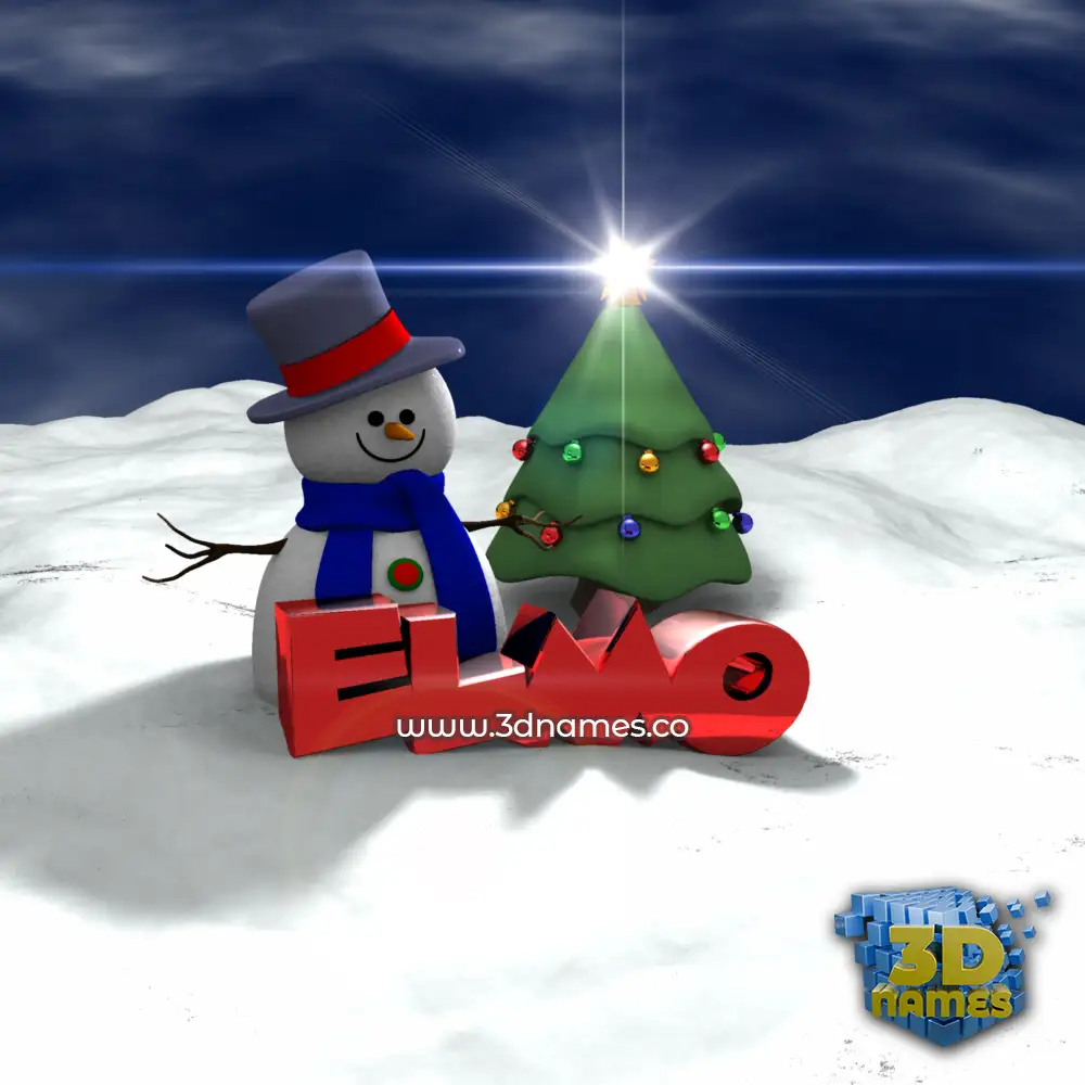 elmo in Happy Xmas style - 3D name wallpaper