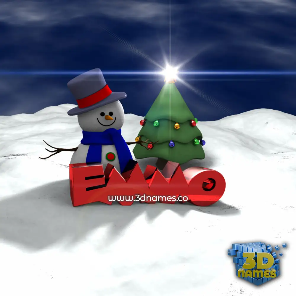 emmo in Happy Xmas style - 3D name wallpaper