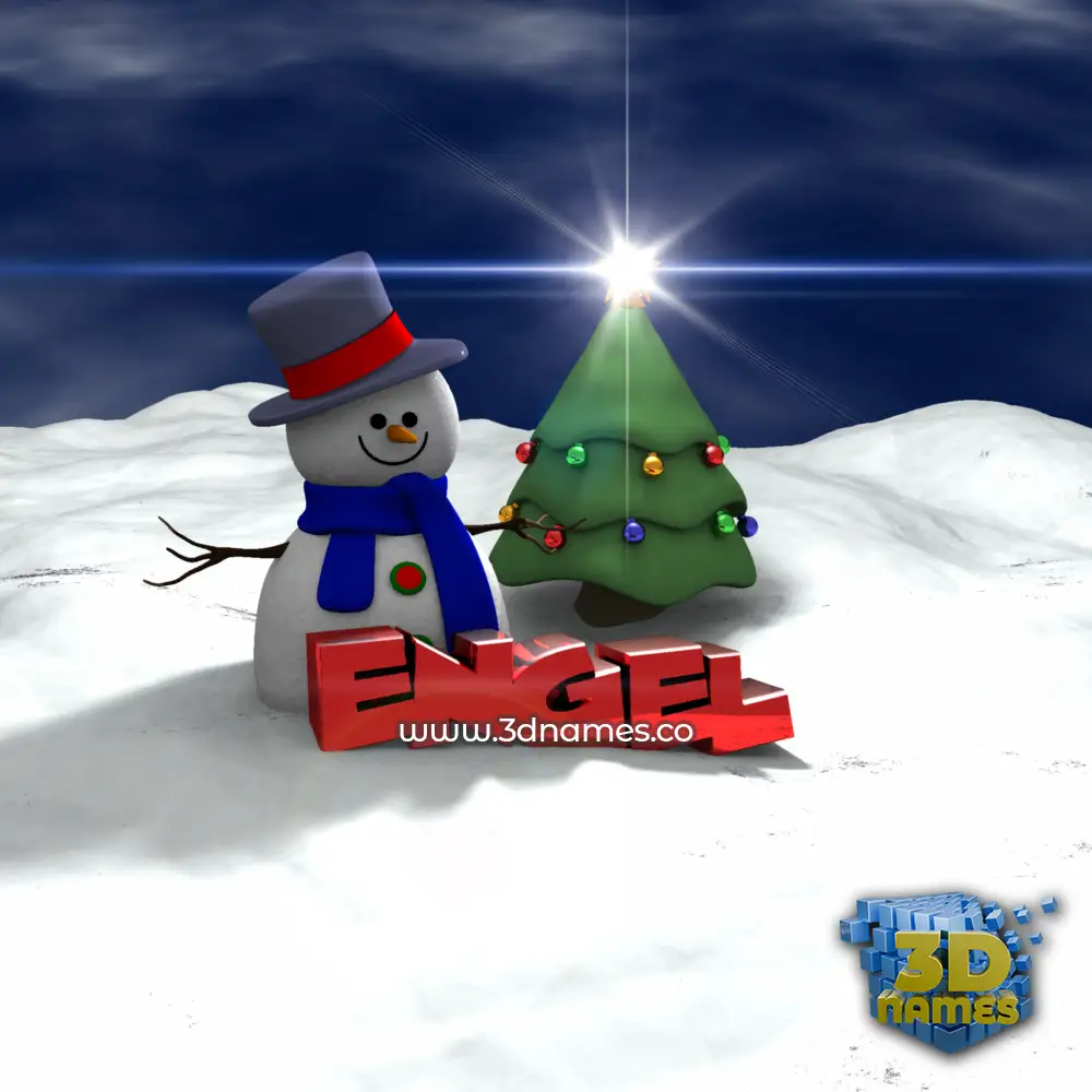 engel in Happy Xmas style - 3D name wallpaper