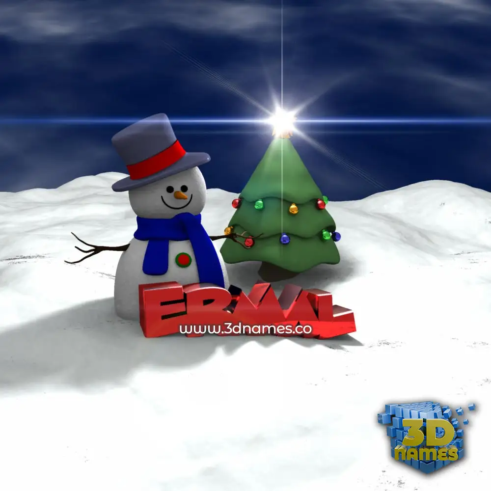 ermal in Happy Xmas style - 3D name wallpaper