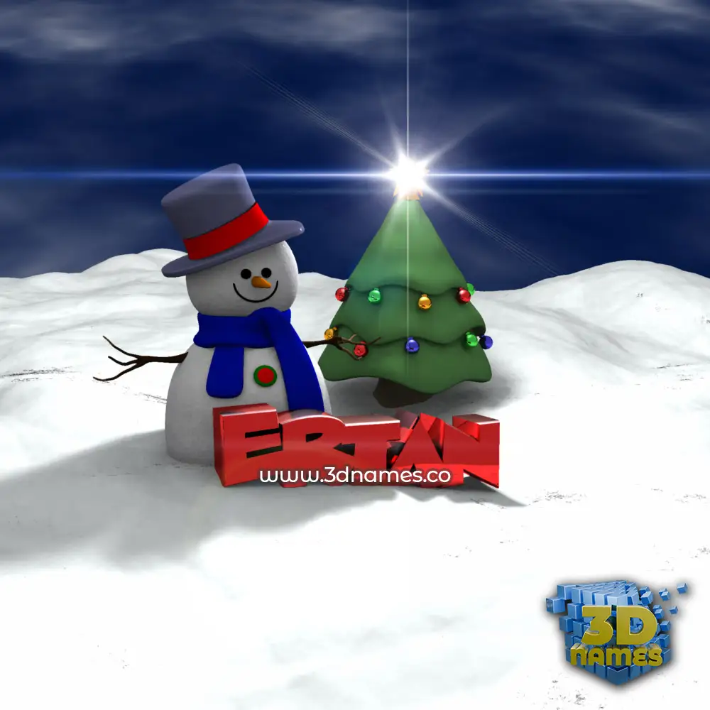 ertan in Happy Xmas style - 3D name wallpaper