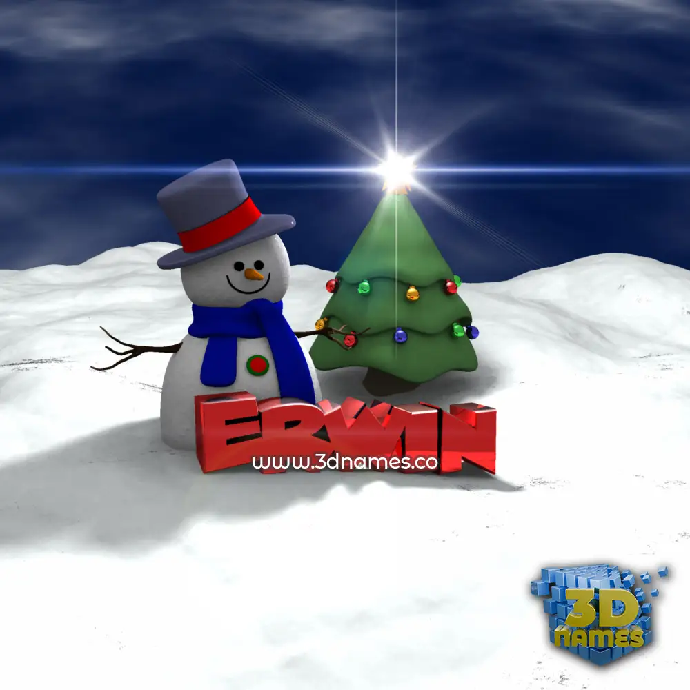 erwin in Happy Xmas style - 3D name wallpaper