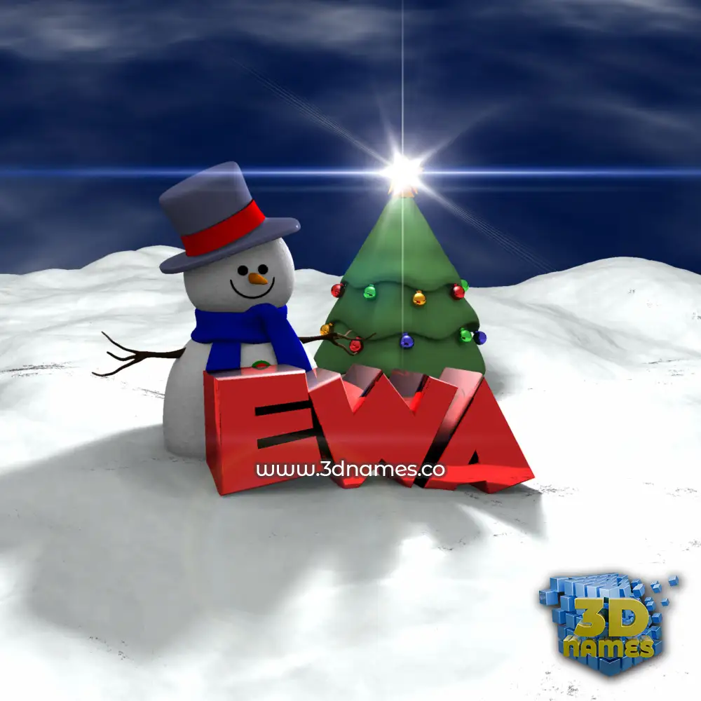 ewa in Happy Xmas style - 3D name wallpaper