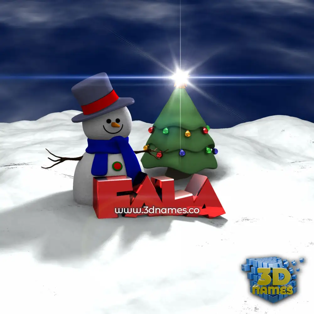 fala in Happy Xmas style - 3D name wallpaper