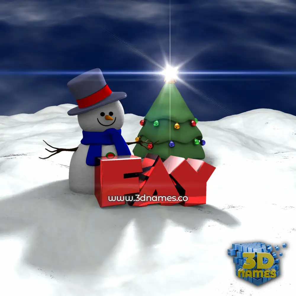 fay in Happy Xmas style - 3D name wallpaper