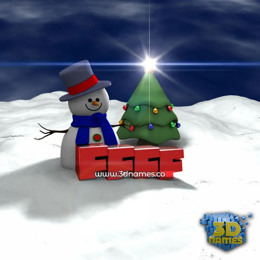 ffff in Happy Xmas style - 3D name wallpaper