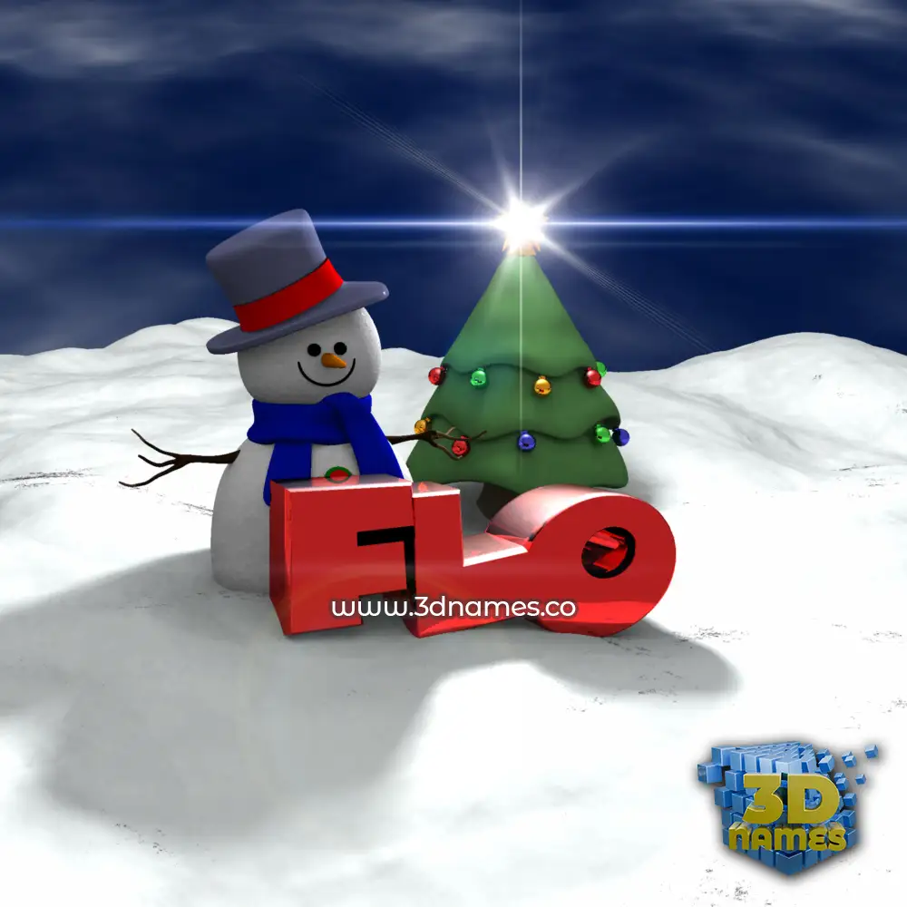 flo in Happy Xmas style - 3D name wallpaper