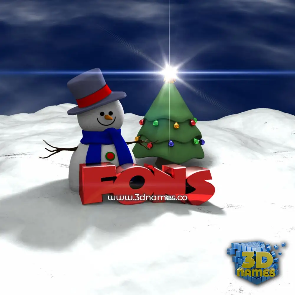 fons in Happy Xmas style - 3D name wallpaper