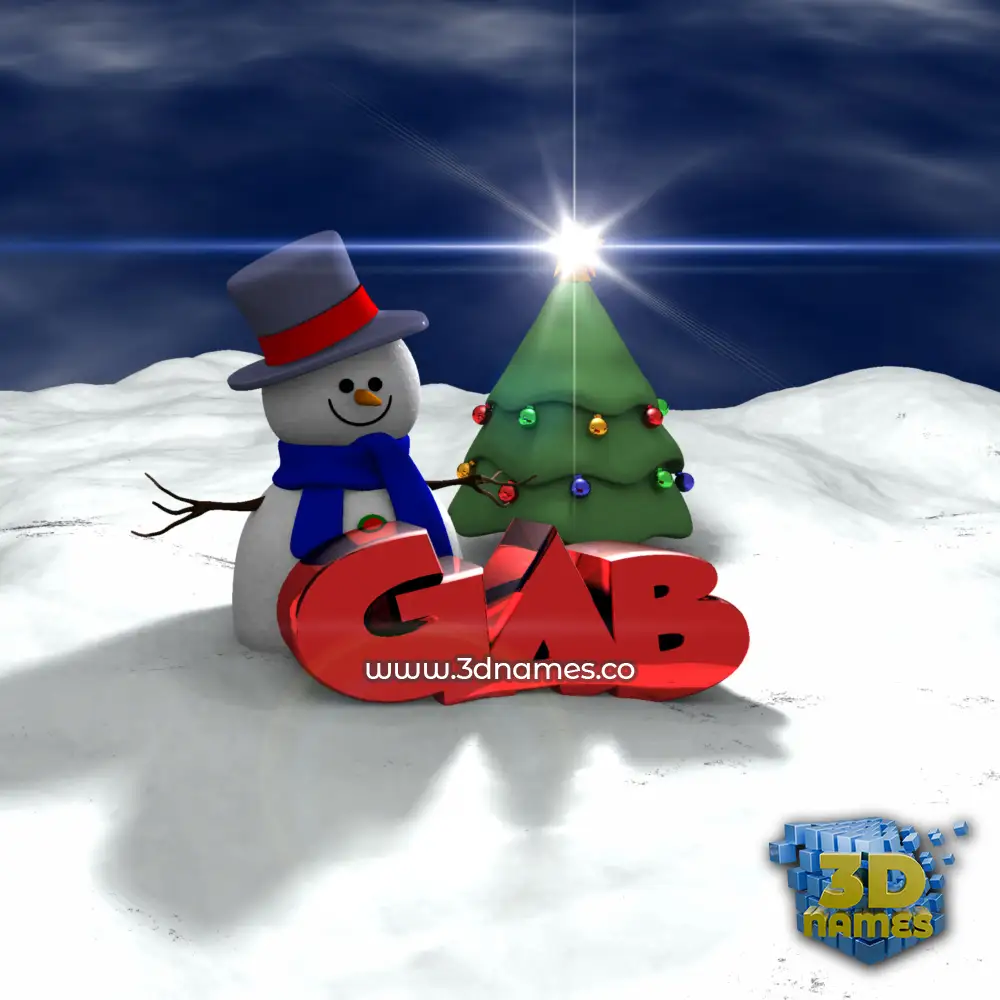 gab in Happy Xmas style - 3D name wallpaper