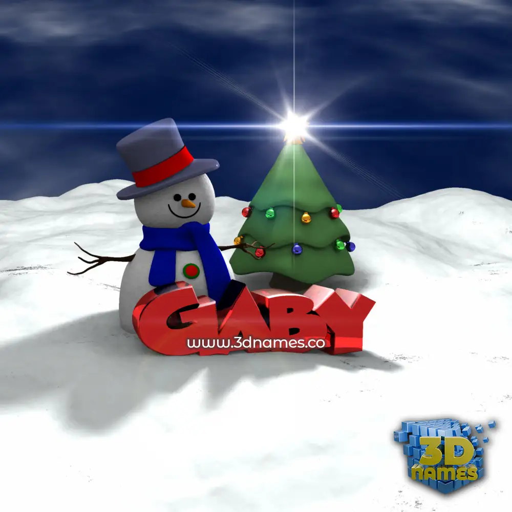 gaby in Happy Xmas style - 3D name wallpaper
