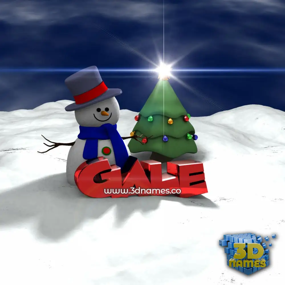 gale in Happy Xmas style - 3D name wallpaper