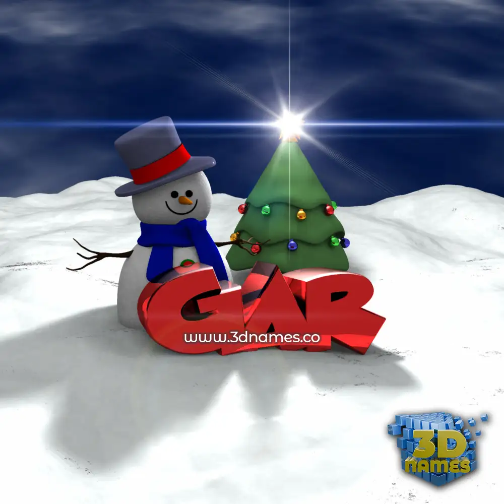 gar in Happy Xmas style - 3D name wallpaper