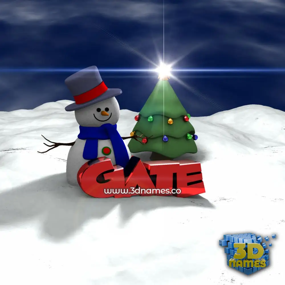 gate in Happy Xmas style - 3D name wallpaper
