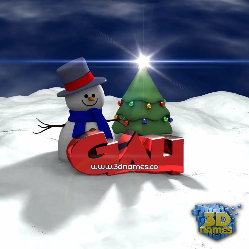 gau in Happy Xmas style - 3D name wallpaper