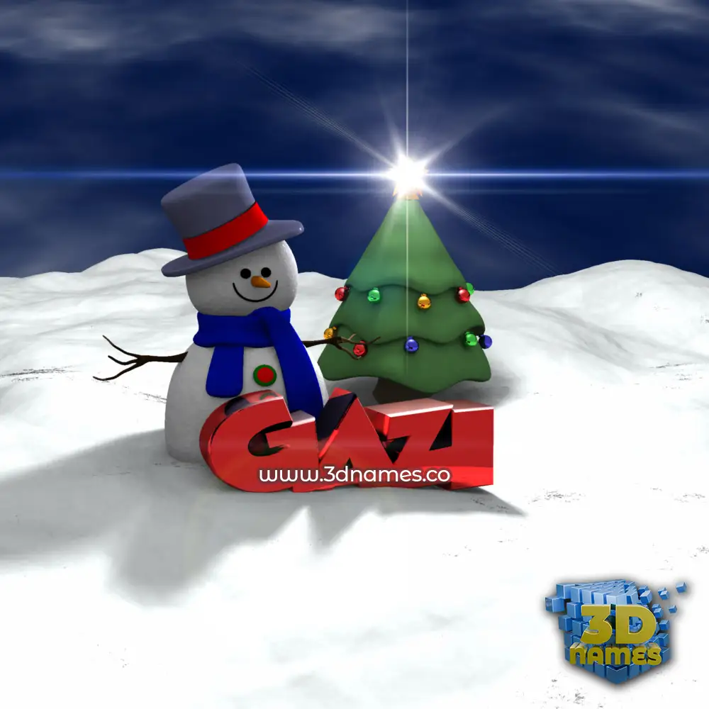 gazi in Happy Xmas style - 3D name wallpaper