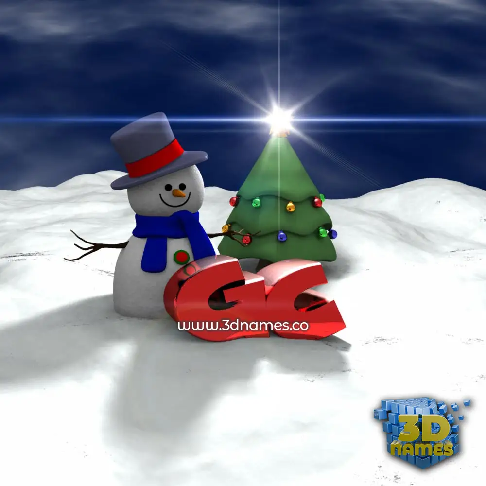 gc in Happy Xmas style - 3D name wallpaper