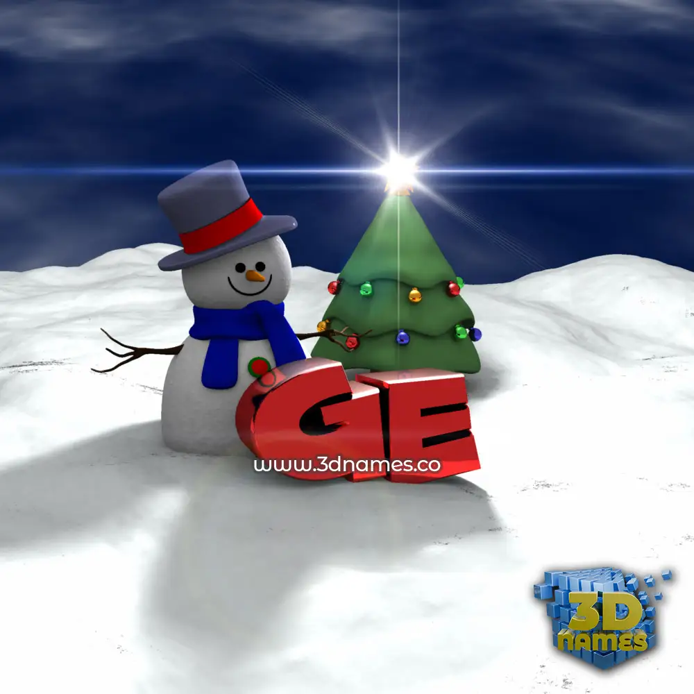 ge in Happy Xmas style - 3D name wallpaper