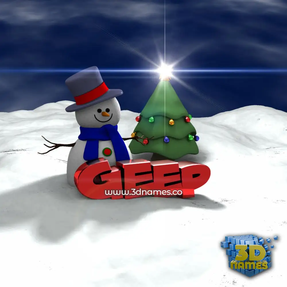 geep in Happy Xmas style - 3D name wallpaper