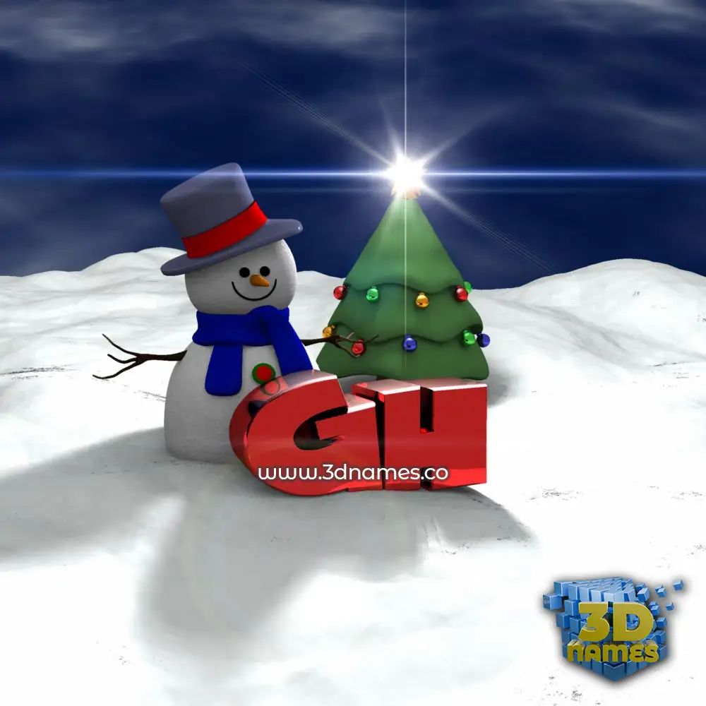 gh in Happy Xmas style - 3D name wallpaper