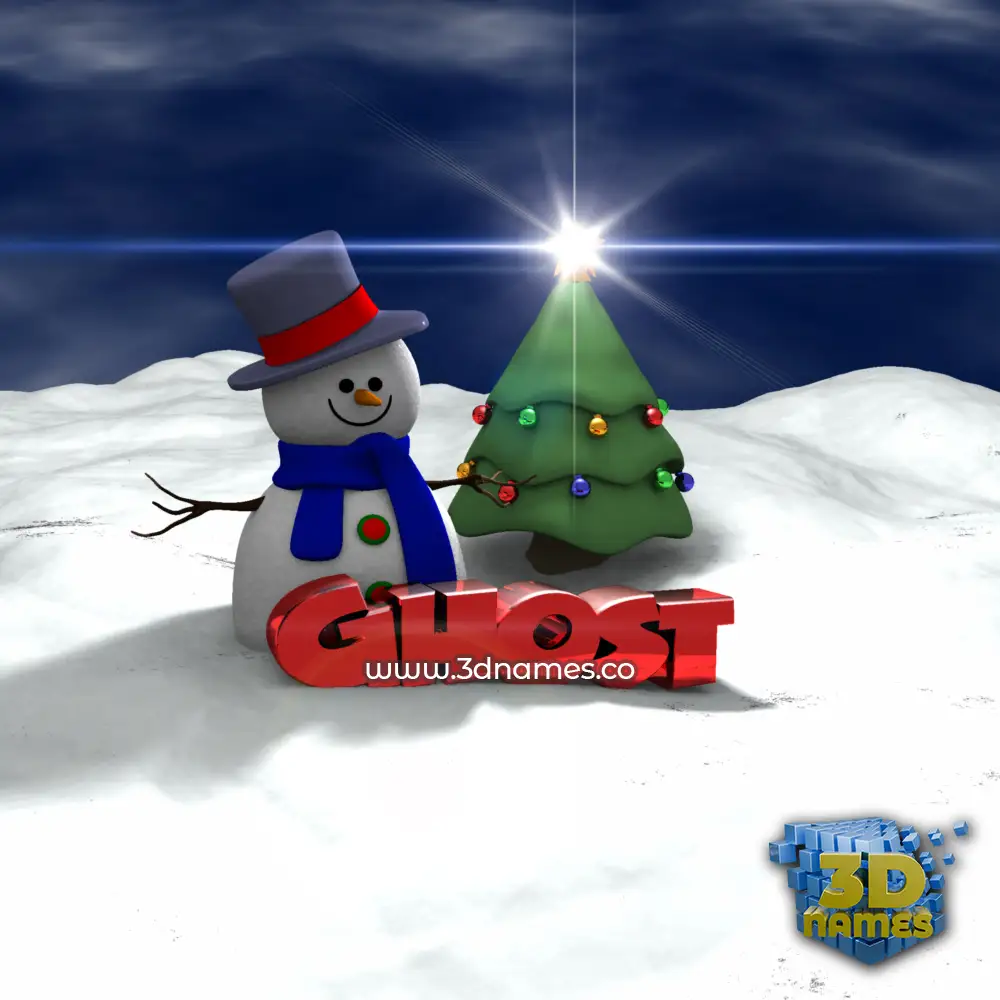 ghost in Happy Xmas style - 3D name wallpaper