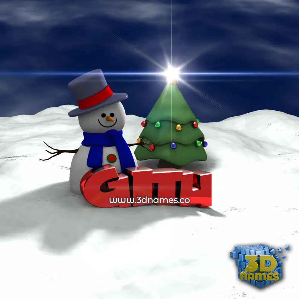 gitu in Happy Xmas style - 3D name wallpaper