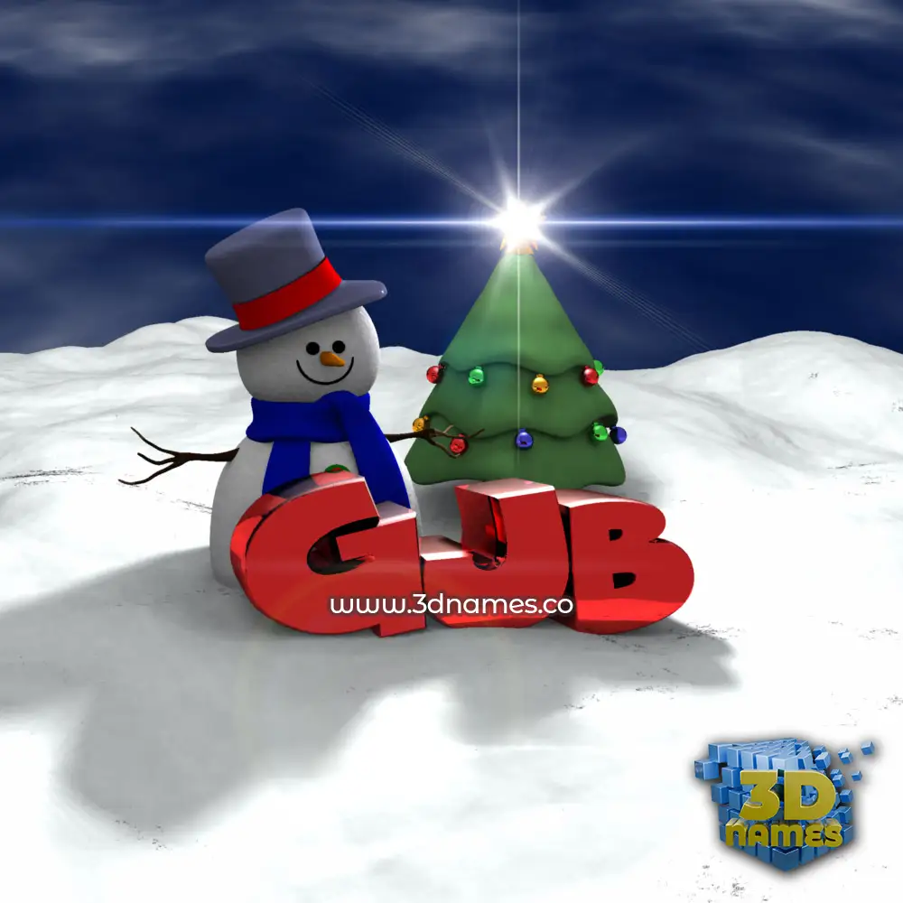 gjb in Happy Xmas style - 3D name wallpaper