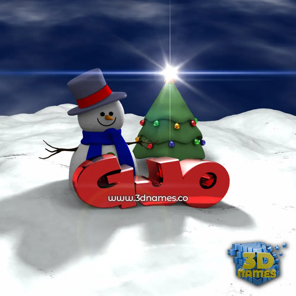 gjo in Happy Xmas style - 3D name wallpaper
