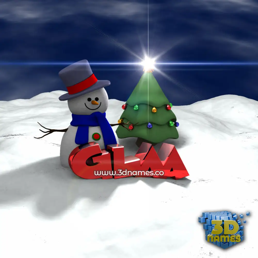 glaa in Happy Xmas style - 3D name wallpaper